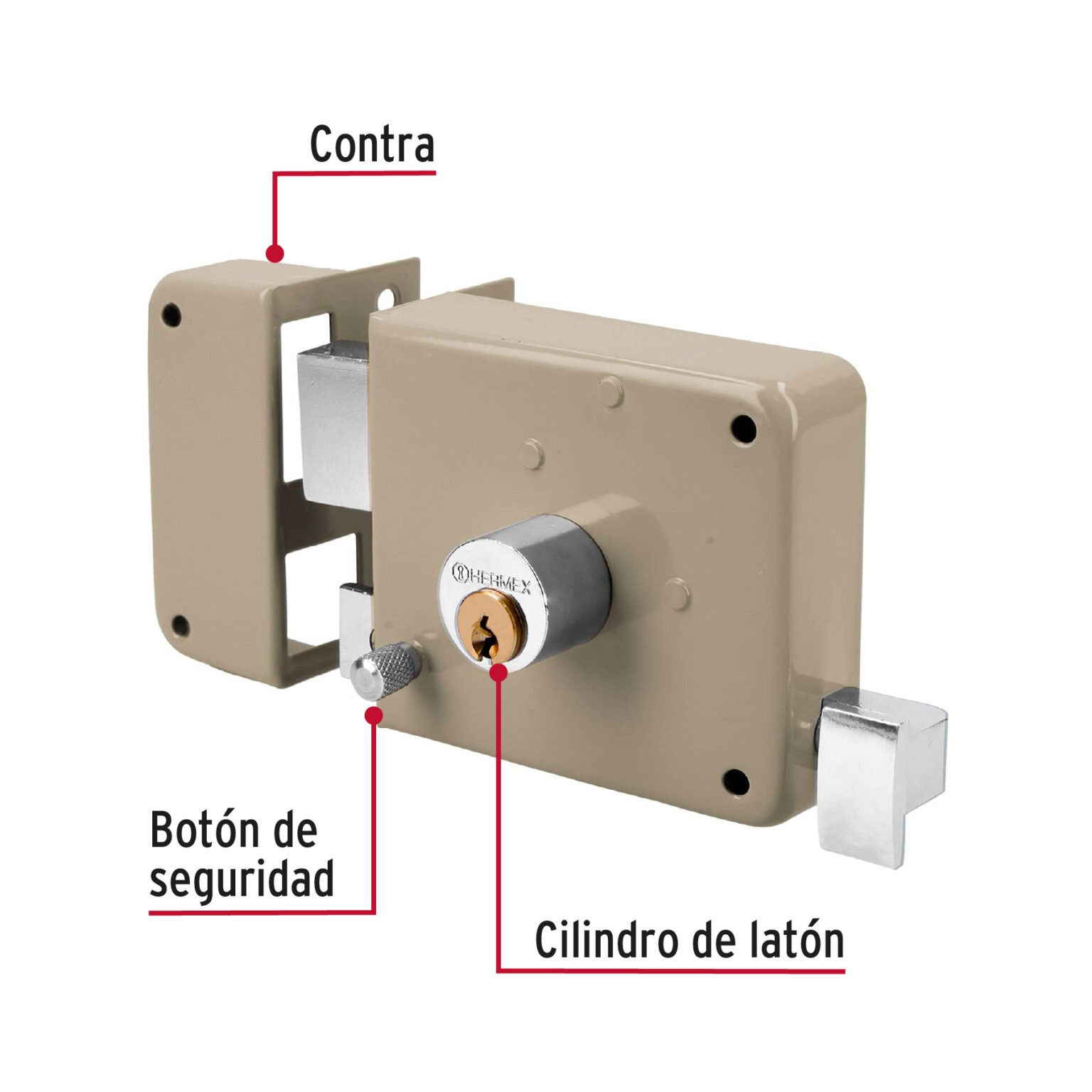 Cerradura Sobreponer Izquierda clásica Instala Facil Llave